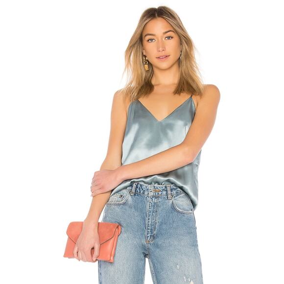 Anine Bing Gwyneth Silk Camisole Top Blue Green - XS - Picture 5 of 6